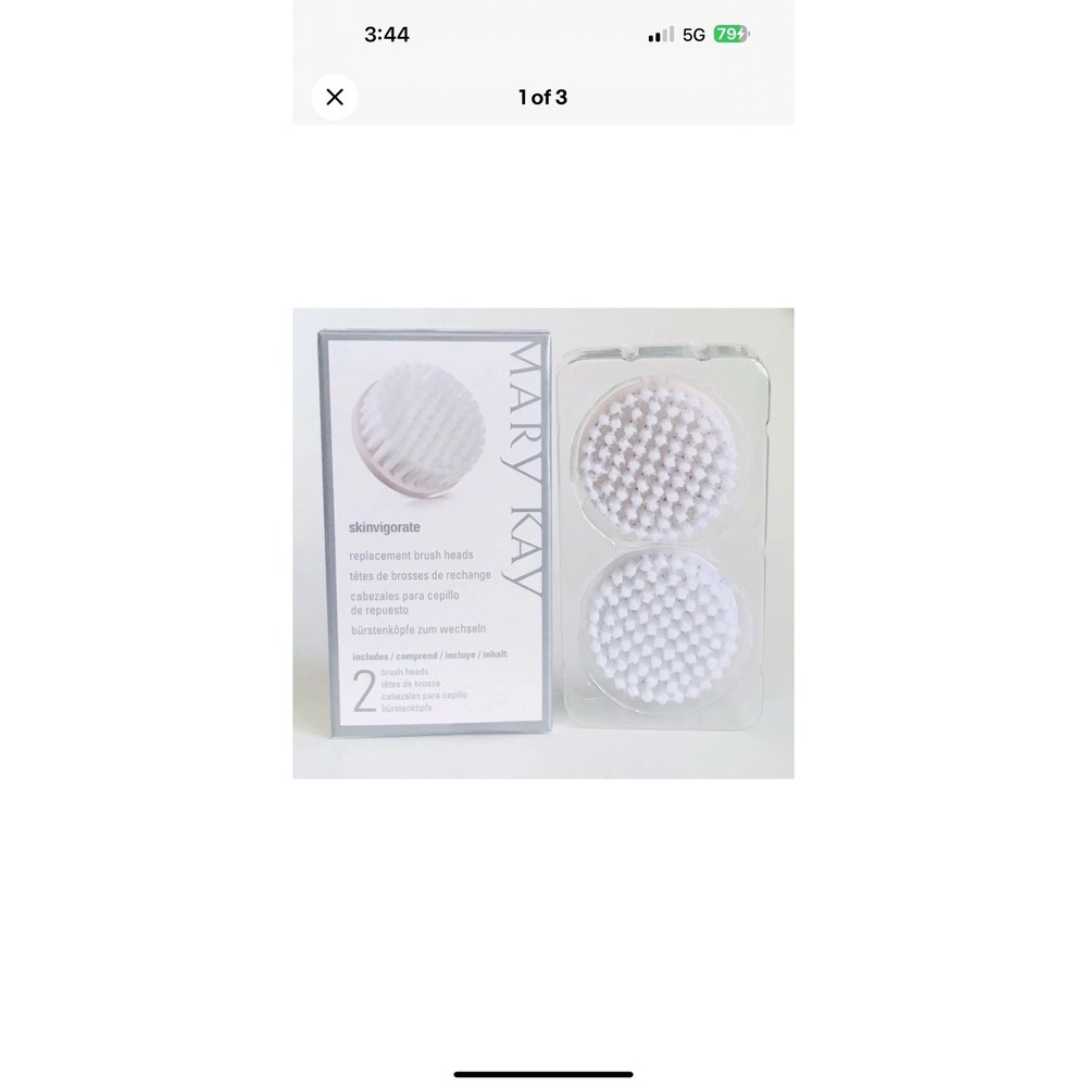 New Mary Kay Skinvigorate 2 Replacement Brush Heads for Facial Cleansing Brush